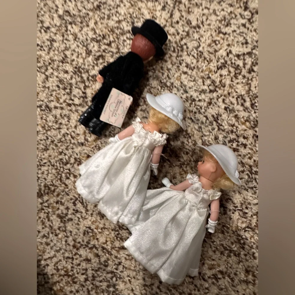 Madame Alexander Bride and Groom Dolls in Black and White Attire